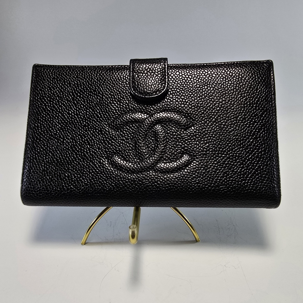 Chanel Black Caviar Continental Wallet (With COA)